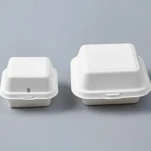 Sacs en pulpe jetables compostables, conteneurs à clapet, canne à sucre, sacs alimentaires, vaisselle