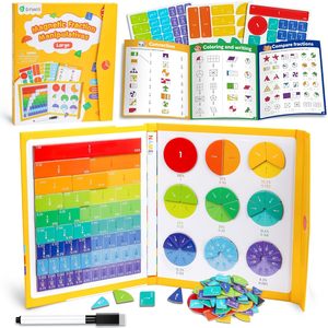 Libro Dimostrativo Magnetico per Frazioni con Tessere Circolari e Schede Attività, Giocattoli Educativi Montessori per l'Apprendimento delle Frazioni per Bambini - Product Image 1