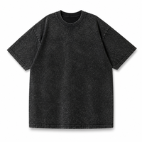 T-shirt Homme Streetwear Rétro Oversize en Coton 100% 230gsm, Lavage Acide, Impression Gonflée, Logo Personnalisé