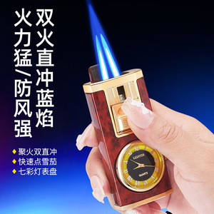Encendedor de Antorcha de Doble Llama, Estilo Americano, Recargable, Resistente al Viento, de Butano, Regalo Empresarial - Product Image 4