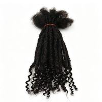 Ekstensi Dreadlock Keriting Alami Pirang 10 Inch 0.8cm Buatan Tangan untuk Perbaikan Crochet Loc Salon Grosir