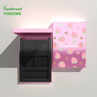 Palette d'ombres à paupières avec logo personnalisable, carré magnétique, boîte d'ombres à paupières en plastique PET écologique, cosmétiques blush plaqué or rose