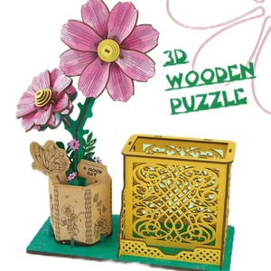 EPT 3D Houten Puzzel Bloemen Houten Handwerk Modelbouwsets Eeuwige Bloemen Rode Roos voor Vrouwen Moeder Educatief Speelgoed voor Kinderen - Product Image 4