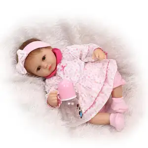Brinquedos-juguetes realistas para niñas recién nacidas, falda con bonito pelo, de silicona, venta al por mayor, 40cm