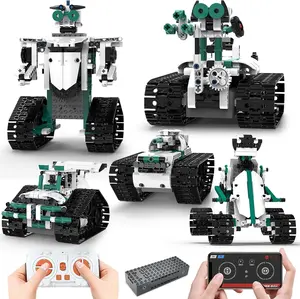 Kit robot pemrograman konstruksi pendidikan 5in1 bata bangunan DIY Rakitan blok bangunan terprogram mainan RC elektronik