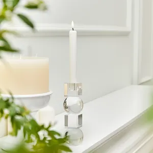 New Product Nordic Glass Candle Holder Romantic Candlelight Dinner Props Transparent Crystal Candle Holder
