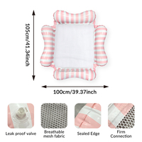 JOYEE Hamac flottant gonflable en maille rayée pour adultes avec logo personnalisé, chaise longue flottante pour piscine, lit flottant pour la plage et la piscine