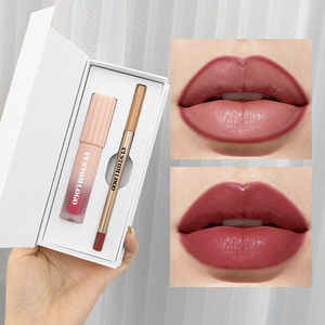 Conjunto de Maquiagem <span class=keywords><strong>Gloss</strong></span> de Marca Privada, Conjunto de <span class=keywords><strong>Gloss</strong></span> Labial Brilhante de Alta Pigmentação com Lápis Labial, <span class=keywords><strong>Gloss</strong></span> Labial Rosa com Kit de Lápis - Product Image 4