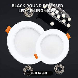 Spot LED encastré rond noir GU10 MR16, design moderne pour la maison et le bureau, boîtier en aluminium anti-éblouissement avec un angle de faisceau de 120 degrés - Product Image 2
