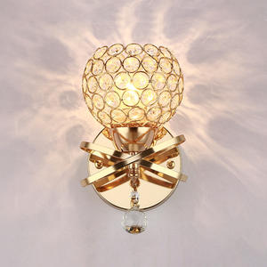 Merdiven açık kristal Led altın lamba E27 oturma odası yatak restoran ev için dekoratif demir duvar ışık - Product Image 3