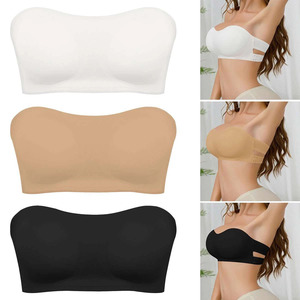 <span class=keywords><strong>Reggiseno</strong></span> Invisibile da Donna Imbottito Push-Up, Senza Spalline, con Chiusura Laterale e <span class=keywords><strong>Ganci</strong></span> Regolabili, Top a Fascia con Spalline Incrociate sul Retro - Product Image 2