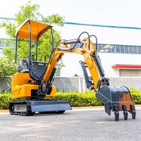 Nouvelle Mini-Excavatrice 1 Tonne Modèle CE EPA Diesel sur Chenilles avec Bras Pivotant Livraison Gratuite Petite Excavatrice Compacte