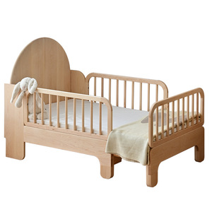 Fonte palazzo nordamericano legno di ciliegio in legno massello letto per bambini moderno estendibile letto singolo Splicing Guardrail letto - Product Image 5
