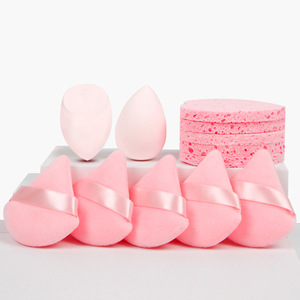 Juego de Esponjas de Maquillaje para Limpieza Facial, Forma de Corazón y Gota de Agua, Color Rosa, 3 Piezas, para Maquillaje Facial - Product Image 2