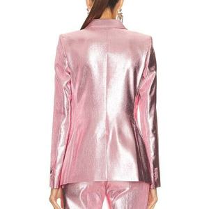 Vestes d'automne sur mesure de haute qualité pour femmes, vestes pour femmes d'affaires, veste en satin simple vintage à col oversize, OOTD - Product Image 3