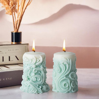 Moule en silicone pour bougie parfumée en forme de pilier rond sculpté Wenxin, bricolage, spirale, diffuseur de parfum pour la Saint-Valentin, cadeau en pierre