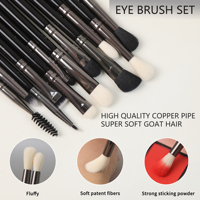 EMF Hochwertiges 12-teiliges Augen-Make-up-Pinsel-Set mit Weichen Synthetischen Haaren, Premium-Holzgriff und Anpassbarem Logo