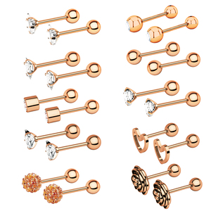 <span class=keywords><strong>Orecchini</strong></span> a Stella Quadrata con Zirconi, Anello per Piercing in <span class=keywords><strong>Acciaio</strong></span> <span class=keywords><strong>Chirurgico</strong></span> 316L, Gioielli per Cartilagine dell'Orecchio e Trago, Regalo per Matrimonio - Product Image 5