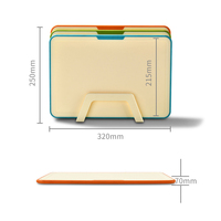 Juego de 3 Tablas de Cortar para Cocina, Tabla de Cortar de PP Apta para Lavavajillas, Libre de BPA, Tabla de Cortar Reversible de Colores con Soporte