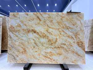 Dalles de quartzite jaune personnalisées, <span class=keywords><strong>pierre</strong></span> d'onyx naturelle translucide, panneau de quartzite cristallin, marbre pour <span class=keywords><strong>décoration</strong></span> murale intérieure et fond de scène - Product Image 3