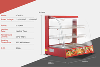 CHUANGYU 2 Tier Patty Warmer Case Commercial Électrique Hamburger Légumes Chauffe-Plats Ensemble Gâteau Vitrine pour Buffet Restaurant
