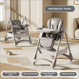 <strong>Space</strong>-<strong>Saver</strong> Baby Foldable <strong>High</strong> <strong>Chair</strong>, Multifunctional Toddler Dining Seat with Safety Harness and Toy Rack - Product Image 6