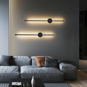 โคมไฟติดผนัง LED ทรงเส้นตรง สไตล์โมเดิร์น ปรับความสว่างได้ ไร้สาย ใช้ไฟ AC85*265V พร้อมรีโมทคอนโทรล ตัวโคมทำจากอะลูมิเนียม - Product Image 5