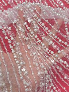 Nuovo Design Ricamato in Tessuto Rayon Francese, Pizzo a Rete con Paillettes, Abito da Sposa in Tulle - Product Image 6