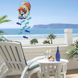 Niedliche Kätzchen Fisch Windspiele für draußen, hand gefertigte Windspiele im Freien Einzigartig, Sonnen fänger Seeglas Kunst Windspiele im Freien - Product Image 2