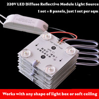Module LED AC220V 3030 à réflexion diffuse, source lumineuse monochromatique haute luminosité pour caisson lumineux publicitaire