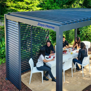 Pergola en aluminium Zoyo Home, abri contre la pluie et la neige, écologique, pour climat nordique, utilisation toute l'année, commande électrique, haute performance - Product Image 4