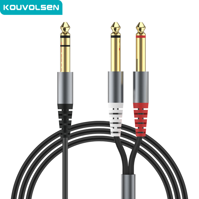 ON SALES 6.35 mm to Dual 6.35 mm Instrument Guitar Cable Gold-Plated 1/4" Male TRS to 1/4" Male TRS Balanced Stereo Audio Cable