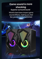 Speaker X2 kabel Usb, untuk komputer Audio Multimedia pencahayaan warna-warni Rgb Desktop Game Audio