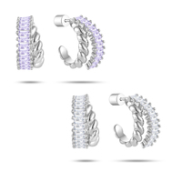 LULUFOCUS Clous d'oreilles en argent sterling 925, filigrane, demi-cercle, simples, pour la fabrication de bijoux