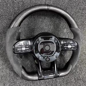 Volant de direction en cuir personnalisé Accessoires de voiture pour Mercedes Benz W212 W203 W205 W222 W213 Cls <span class=keywords><strong>Gle</strong></span> Glc 43 E63 <span class=keywords><strong>E53</strong></span> C63 <span class=keywords><strong>AMG</strong></span> - Product Image 5