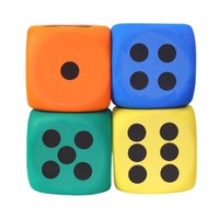 Dés à six faces colorés en mousse EVA/plastique durable de 3,8 cm pour jeux éducatifs mathématiques pour enfants et cadeaux de fête