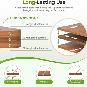 BNBUN Bamboo Cutting Board Set 3 Pieces 6x9 <b>In</b> Rectangle Chopping Block For <b>Kitchen</b> Food Prep - Product Image 5