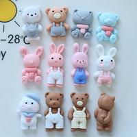 Cartoon-Hosenträger Tiermotiv Niedliche DIY-Creme-Gel Haarspangen Schmuckzubehör Großhandel Süd 13 Perlen Kunststoff-Harz-Anhänger