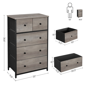 SONGMICS <span class=keywords><strong>Commode</strong></span> de style industriel <span class=keywords><strong>Commode</strong></span> 4 couches <span class=keywords><strong>5</strong></span> <span class=keywords><strong>tiroirs</strong></span> - Product Image 6