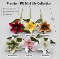 Premium Realistische PU Einzelstiel-Lilie Weiße Kunstblumen Dekorative Objekte Geschenke für Frauen Valentinstag-Geschenke