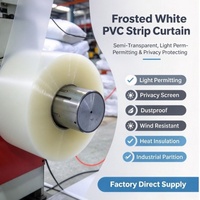 Rideau en bande PVC blanc givré semi-transparent, écran d'intimité, coupe-vent, anti-poussière, isolation thermique pour entrepôt et atelier