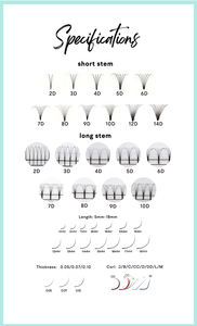 SP EYELASH 한국어 Pbt 천연 짧은 줄기 미리 만들어진 볼륨 팬 3D 8D 10D 0.05 0.07mm CC C D 컬 미리 만들어진 팬 속눈썹 연장 - Product Image 4