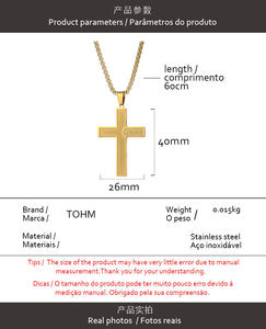 Vente chaude No Fade En Acier Inoxydable Plaqué Or 18k Bijoux De Mode Hip Hop Punk Hommes Croix <span class=keywords><strong>Jésus</strong></span> Lettre Collier - Product Image 6