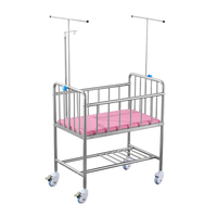 Chariot de maternité en acier inoxydable avec poteau porte-perfusion, bassin transparent et inclinaison réglable pour nouveau-né