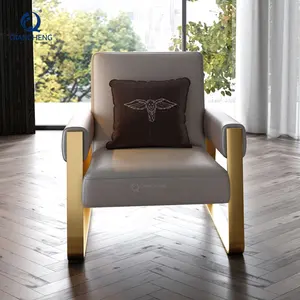 高端公寓现代法国躺椅pu真皮意大利设计师休息室扶手椅沙发