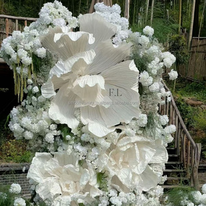 กระดาษผ้าไหมสีขาว3D ดอกไม้ทรงลูกบอลประดิษฐ์ขนาดยักษ์สำหรับตกแต่งหน้าต่างงานแต่งงานชุดดอกไม้ราคาไม่แพง - Product Image 1