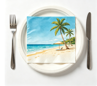 Serviettes en papier jetables pour fête sur la plage, décorations de vacances, serviettes de cocktail jetables à thème palmier et cocotier