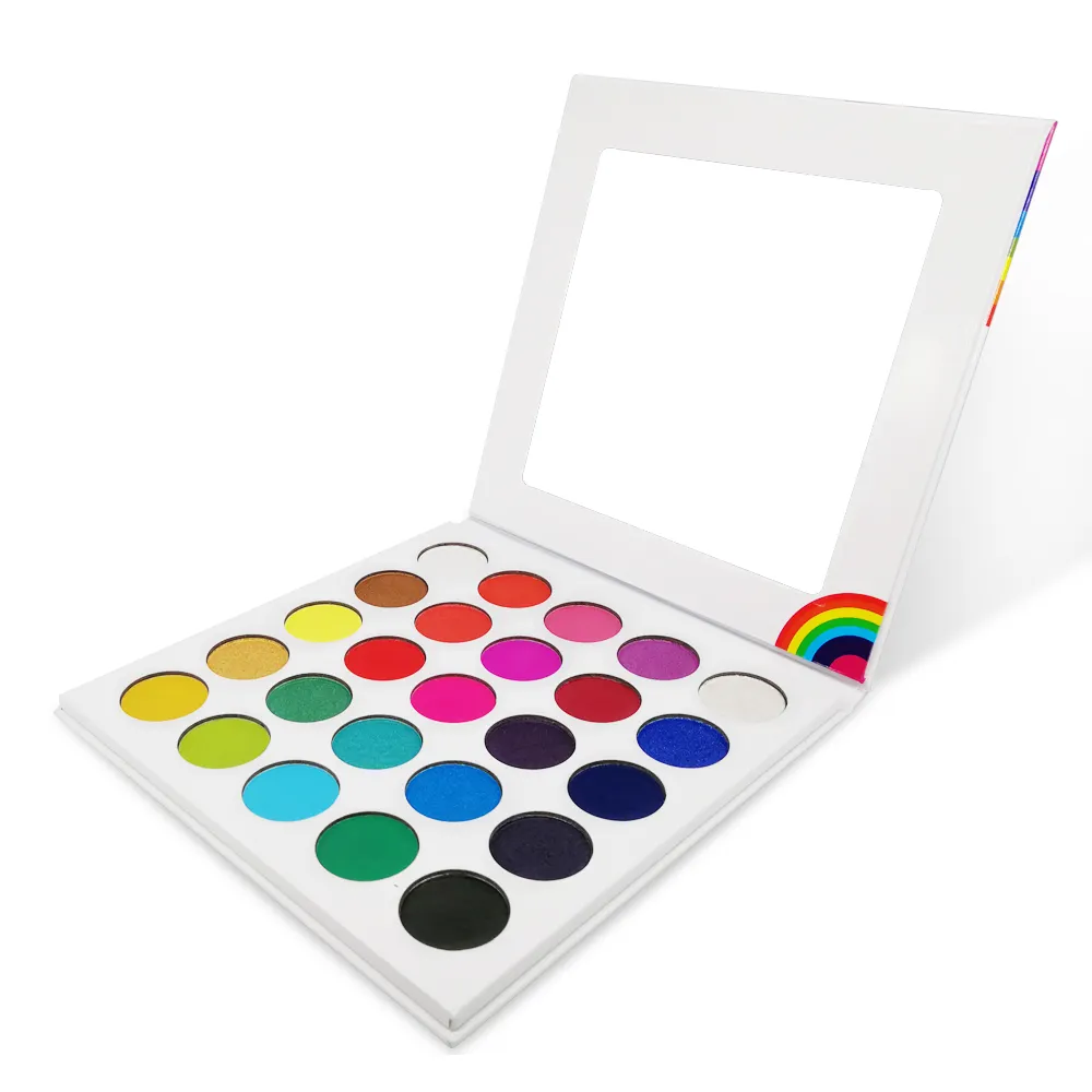 25 Farben Beste Regenbogen Lidschatten Palette Private Label 2020 Neue Günstige Gelbe Lidschatten Pigment Großhandel Benutzer definiertes Logo Keine Marke