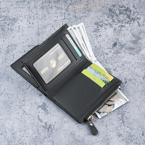 Portafogli corti alla moda da <span class=keywords><strong>uomo</strong></span> <span class=keywords><strong>portafoglio</strong></span> triplo di nuovo Design con più scomparti e tasca con <span class=keywords><strong>cerniera</strong></span> - Product Image 2