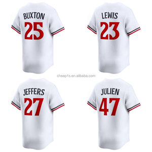Maglia da Baseball Americana Minnesota Twin Ricamata per Uomo, Vendita all'Ingrosso # Abbigliamento da Softball 25 Byron Buxton 23 Royce <span class=keywords><strong>Lewis</strong></span> 27 Ryan Jeffers - Product Image 1